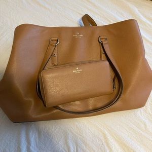 Kate Spade gingerbread large purse AND wallet